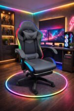 Luxury Musical Gaming Chair - Grey/Black - Image 4