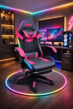 Luxury Musical Gaming Chair - Pink/Black - Image 4