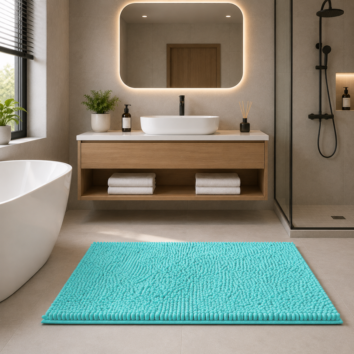Premium Absorbent Bath Mat - Turqouise