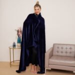 Luxury Fluffy Fleece Couch Throw - Navy - Image 6
