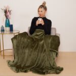 Luxury Fluffy Fleece Couch Throw - Sage Green