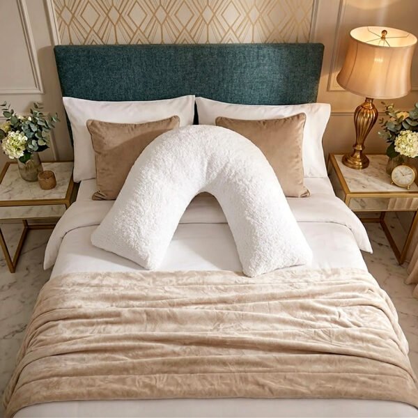 Teddy Fleece V Shaped Removable Cover Pillow