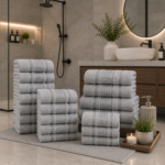 100% Cotton Quick Dry Greek Towel Set - Grey