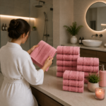 100% Cotton Quick Dry Greek Towel Set - Pink