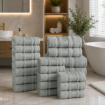 100% Cotton Quick Dry Greek Towel Set - Silver