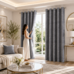 Velvet Blackout Curtains For Home Décor - Grey