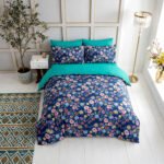 Blossom Floral Soft Duvet Cover Set - Blue