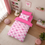 Cute Hearts Kids Duvet Cover Set- Multi