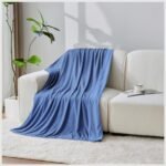 Soft Cooling Blanket Lightweight Throw for Summer - Blue - Image 5
