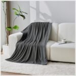 Soft Cooling Blanket Lightweight Throw for Summer - Charcoal - Image 5