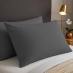 2 Pack Soft Plain Dyed Pillowcases - Charcoal