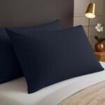 2 Pack Soft Plain Dyed Pillowcases - Navy