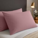 2 Pack Soft Plain Dyed Pillowcases - Pink