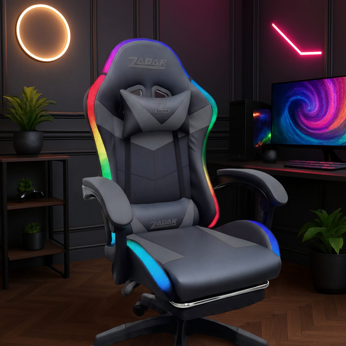 Luxury Musical Gaming Chair - Grey/Black