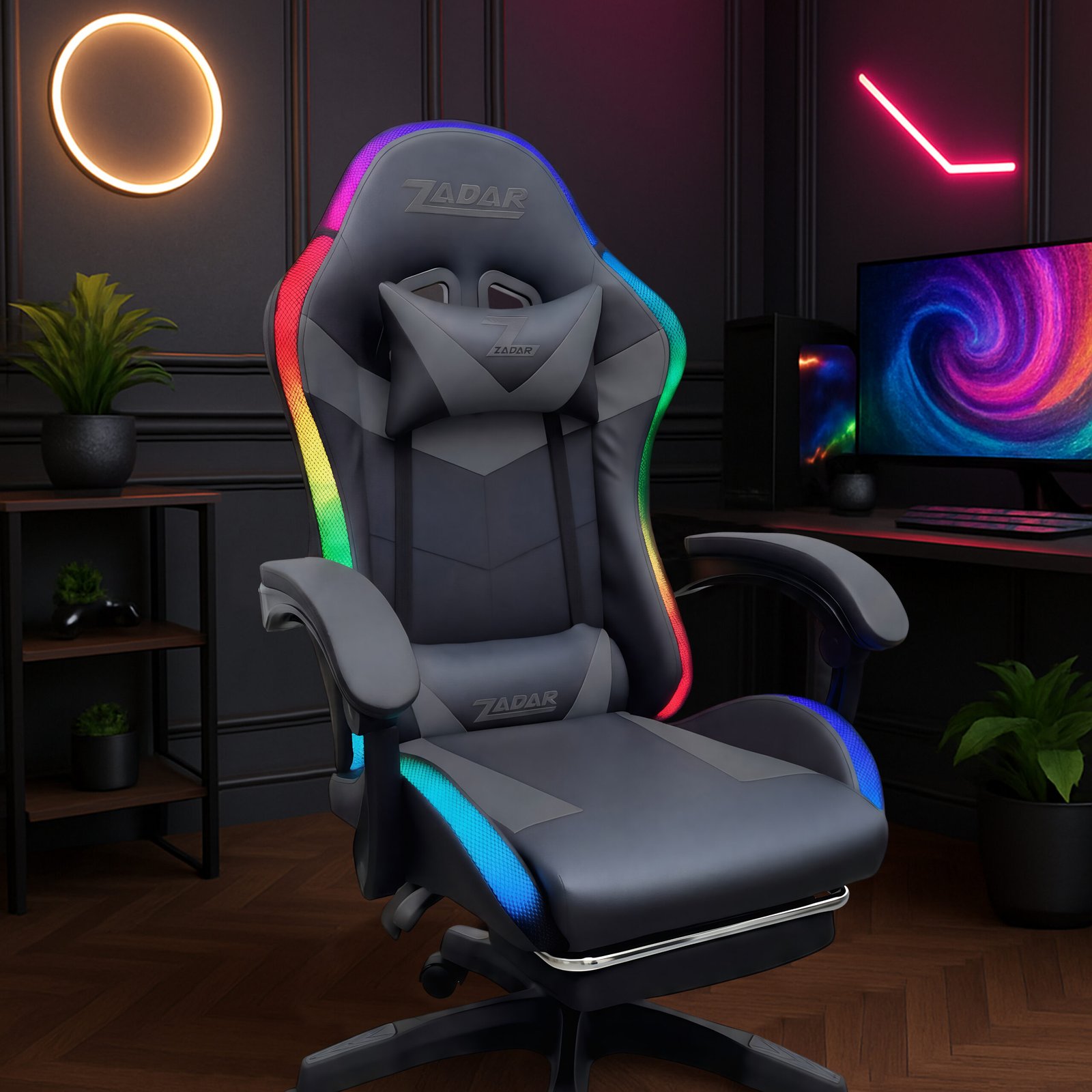4 Luxury Musical Gaming Chair - Grey/Black