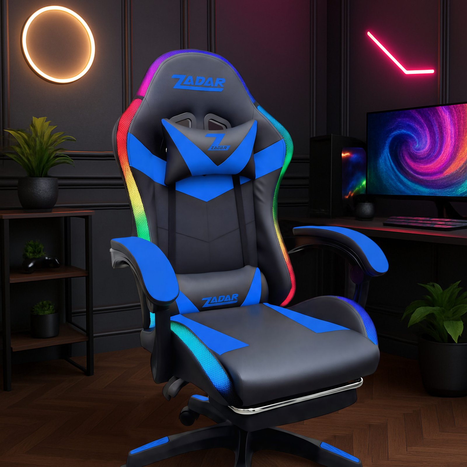 4 Luxury Musical Gaming Chair - Blue/Black