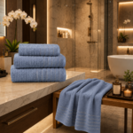 2 Pack Luxury Paris Ribbed Cotton Towel Set - Charcoal