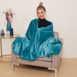 Luxury Fluffy Fleece Couch Throw - Teal - Image 3