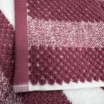 Soft Hotel Quality Striped Towel Set - Dark Pink