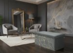 Luxury Marble Design Storage Box - Charcoal