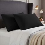 2 Pack Soft Plain Dyed Pillowcases - Black