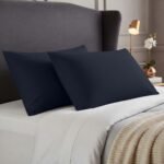 2 Pack Soft Plain Dyed Pillowcases - Navy