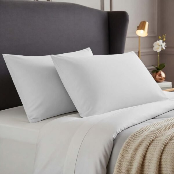 2 Pack Soft Plain Dyed Pillowcases - White