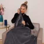 Luxury Fluffy Fleece Couch Throw - Charcoal - Image 4