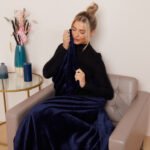 Luxury Fluffy Fleece Couch Throw - Navy - Image 4