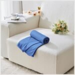 Soft Cooling Blanket Lightweight Throw for Summer - Blue - Image 6