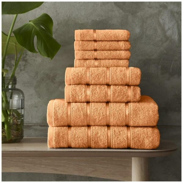 8 Piece Ultra Soft Cotton Towel Bale Set - Peach
