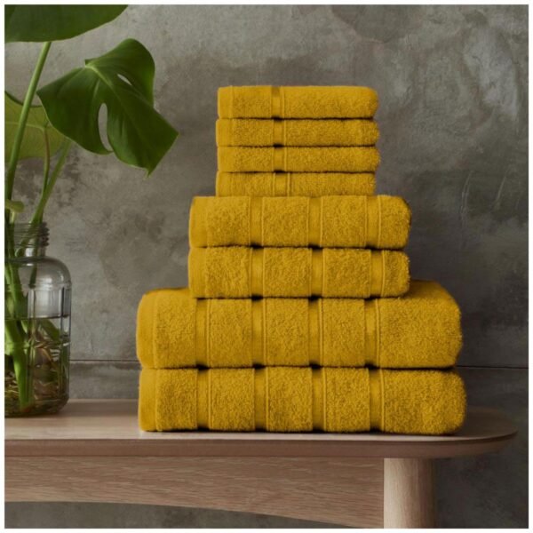 8 Piece Ultra Soft Cotton Towel Bale Set - Ochre