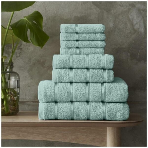 8 Piece Ultra Soft Cotton Towel Bale Set - Duck Egg