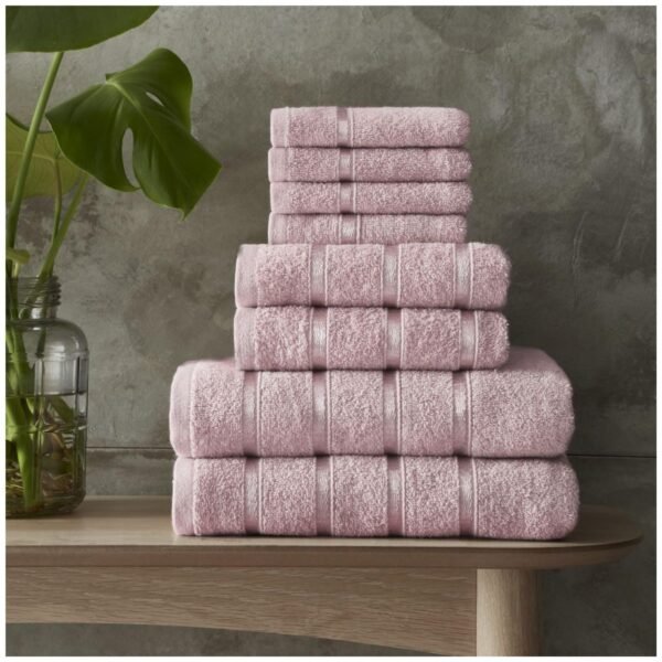 8 Piece Ultra Soft Cotton Towel Bale Set - Blush Pink