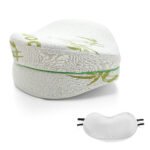 Bamboo Orthopaedic Leg Pillow with Eye Mask - White