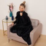 Luxury Fluffy Fleece Couch Throw - Black - Image 4