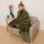 Luxury Fluffy Fleece Couch Throw - Sage Green - Image 3