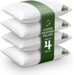 Hotel Quality Goose Feather Pillow - Pack Of 4