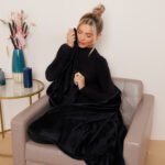 Luxury Fluffy Fleece Couch Throw - Black - Image 5