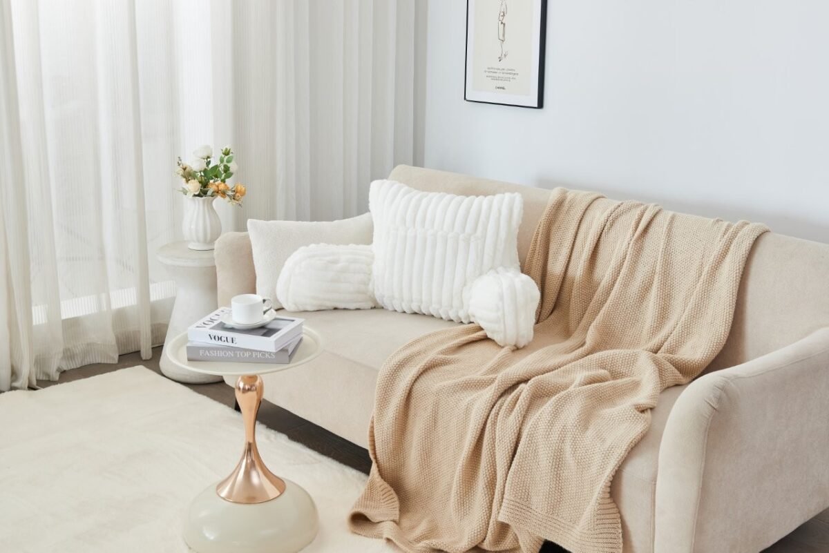 Cosy Heated Ribbed Cuddle Cushion with Armrest Support - White