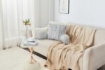 Cosy Heated Ribbed Cuddle Cushion with Armrest Support - Grey