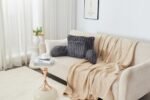 Cosy Heated Ribbed Cuddle Cushion with Armrest Support - Charcoal