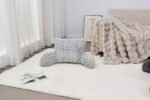 Cosy Heated Ribbed Cuddle Cushion with Armrest Support - Grey - Image 2