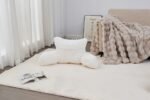 Cosy Heated Ribbed Cuddle Cushion with Armrest Support - White - Image 2