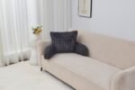 Cosy Heated Ribbed Cuddle Cushion with Armrest Support - Charcoal - Image 3