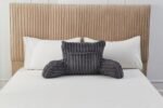 Cosy Heated Ribbed Cuddle Cushion with Armrest Support - Charcoal - Image 5