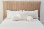 Cosy Heated Ribbed Cuddle Cushion with Armrest Support - White - Image 5