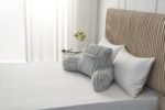 Cosy Heated Ribbed Cuddle Cushion with Armrest Support - Grey - Image 5