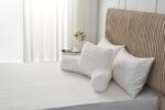 Cosy Heated Ribbed Cuddle Cushion with Armrest Support - White - Image 4