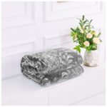Deluxe Fleece Sherpa Cozy Blanket - Charcoal